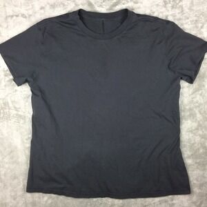 Lululemon T Shirt Mens Large Crew Neck Short Sleeve Black Tee Back Seam No Tag